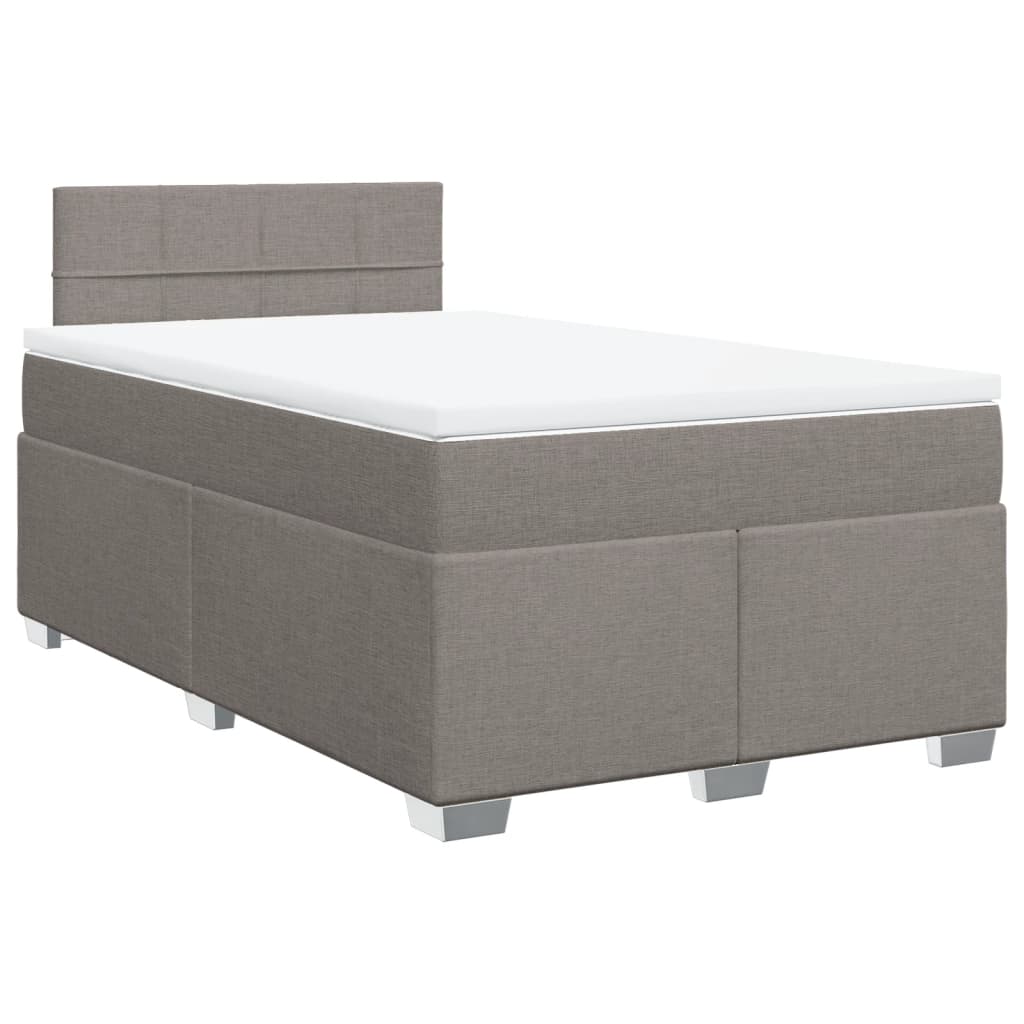 Κρεβάτι Boxspring με Στρώμα Taupe 120x200 εκ. Υφασμάτινο - Pakobazaar