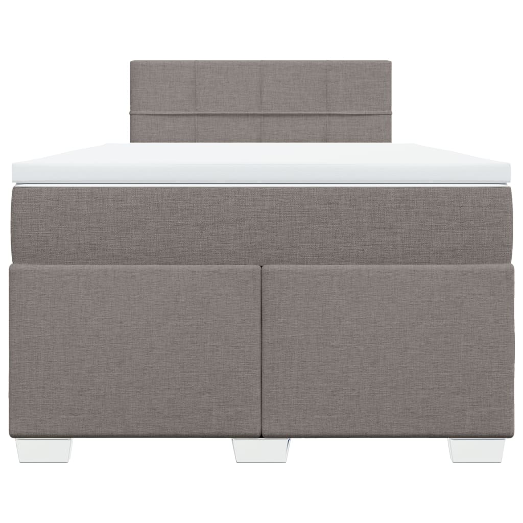 Κρεβάτι Boxspring με Στρώμα Taupe 120x200 εκ. Υφασμάτινο - Pakobazaar