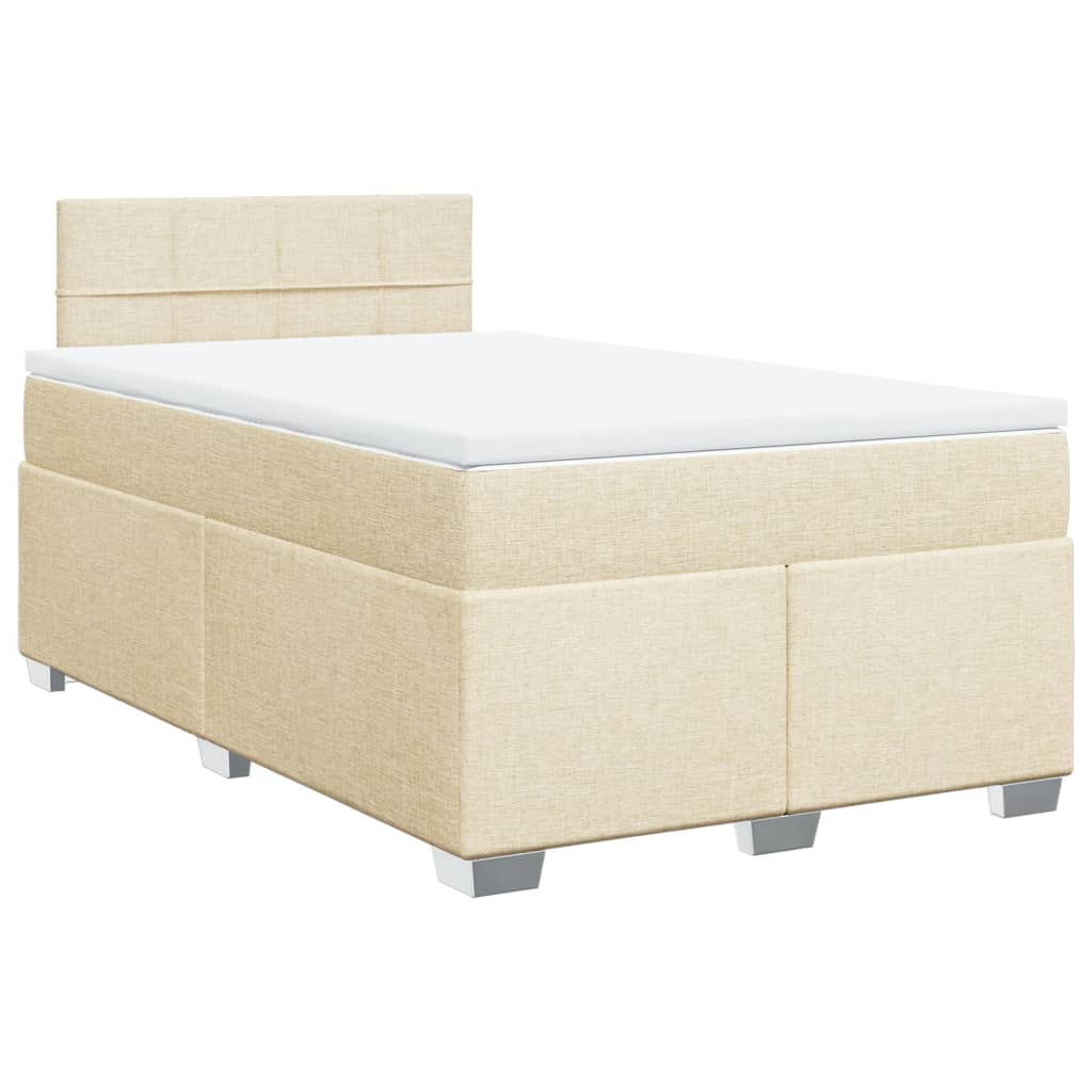 Κρεβάτι Boxspring με Στρώμα Κρεμ 120x200 εκ. Υφασμάτινο