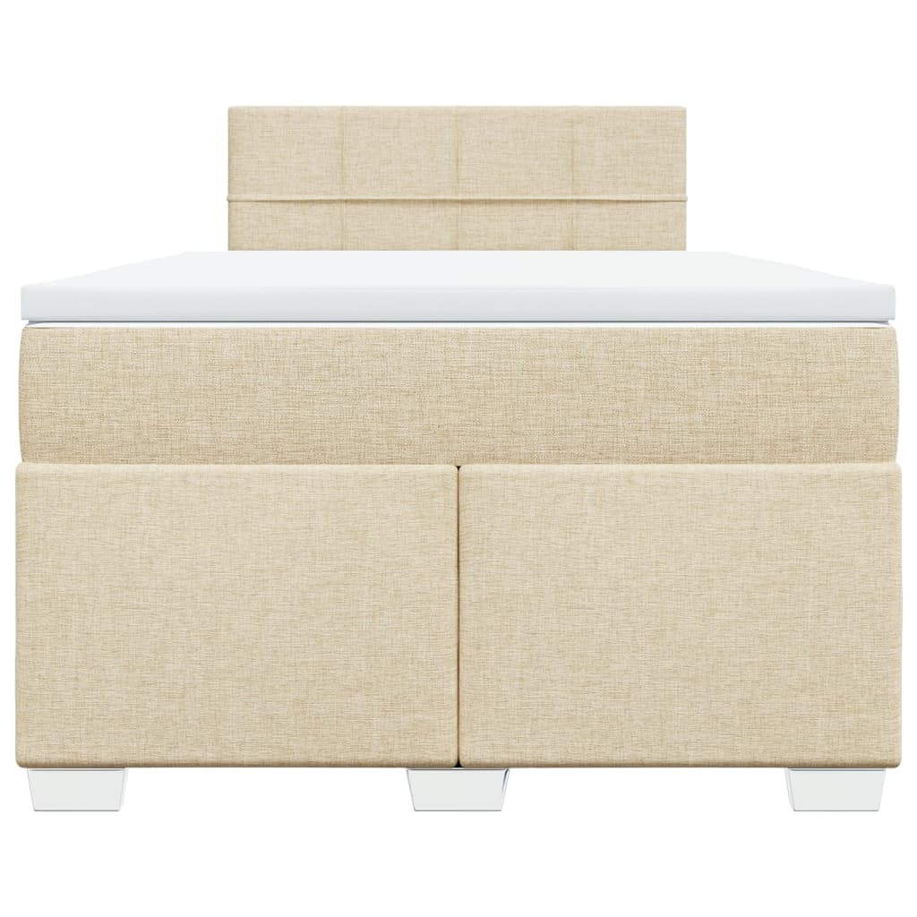 Κρεβάτι Boxspring με Στρώμα Κρεμ 120x200 εκ. Υφασμάτινο