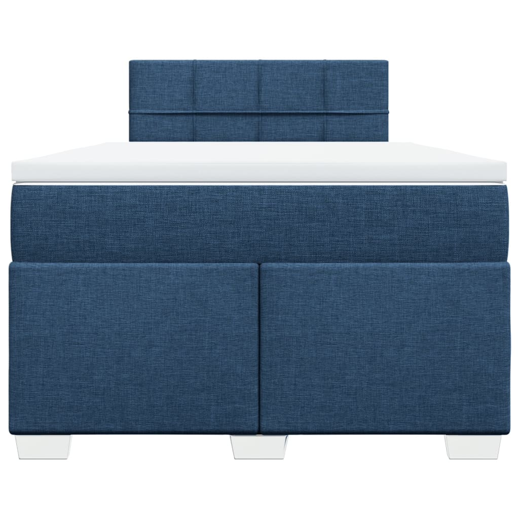 Κρεβάτι Boxspring με Στρώμα Μπλε 120x200 εκ. Υφασμάτινο