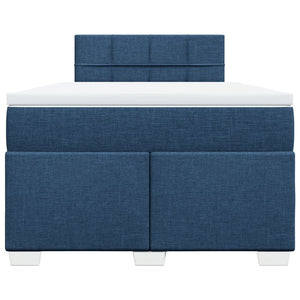 Κρεβάτι Boxspring με Στρώμα Μπλε 120x200 εκ. Υφασμάτινο