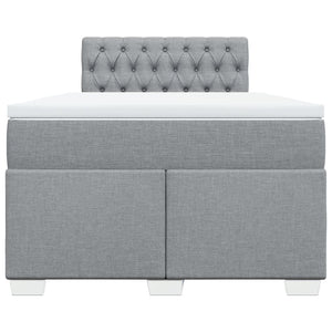 Κρεβάτι Boxspring με Στρώμα Ανοιχτό Γκρι 120x200 εκ. Υφασμάτινο - Pakobazaar