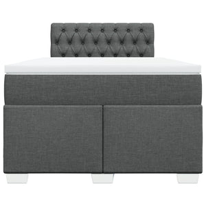 Κρεβάτι Boxspring με Στρώμα Σκούρο Γκρι 120x200 εκ. Υφασμάτινο - Pakobazaar