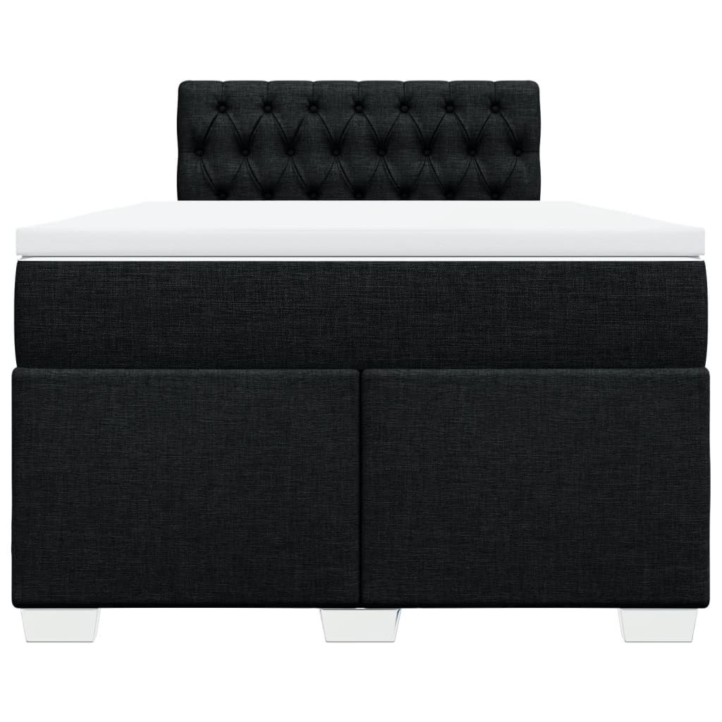Κρεβάτι Boxspring με Στρώμα Μαύρο 120x200 εκ. Υφασμάτινο - Pakobazaar