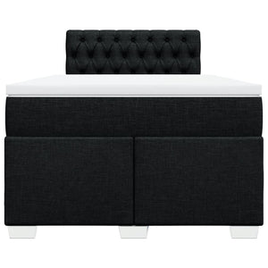 Κρεβάτι Boxspring με Στρώμα Μαύρο 120x200 εκ. Υφασμάτινο - Pakobazaar