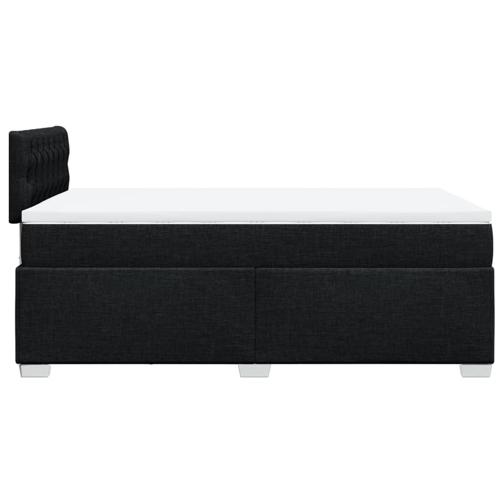 Κρεβάτι Boxspring με Στρώμα Μαύρο 120x200 εκ. Υφασμάτινο - Pakobazaar