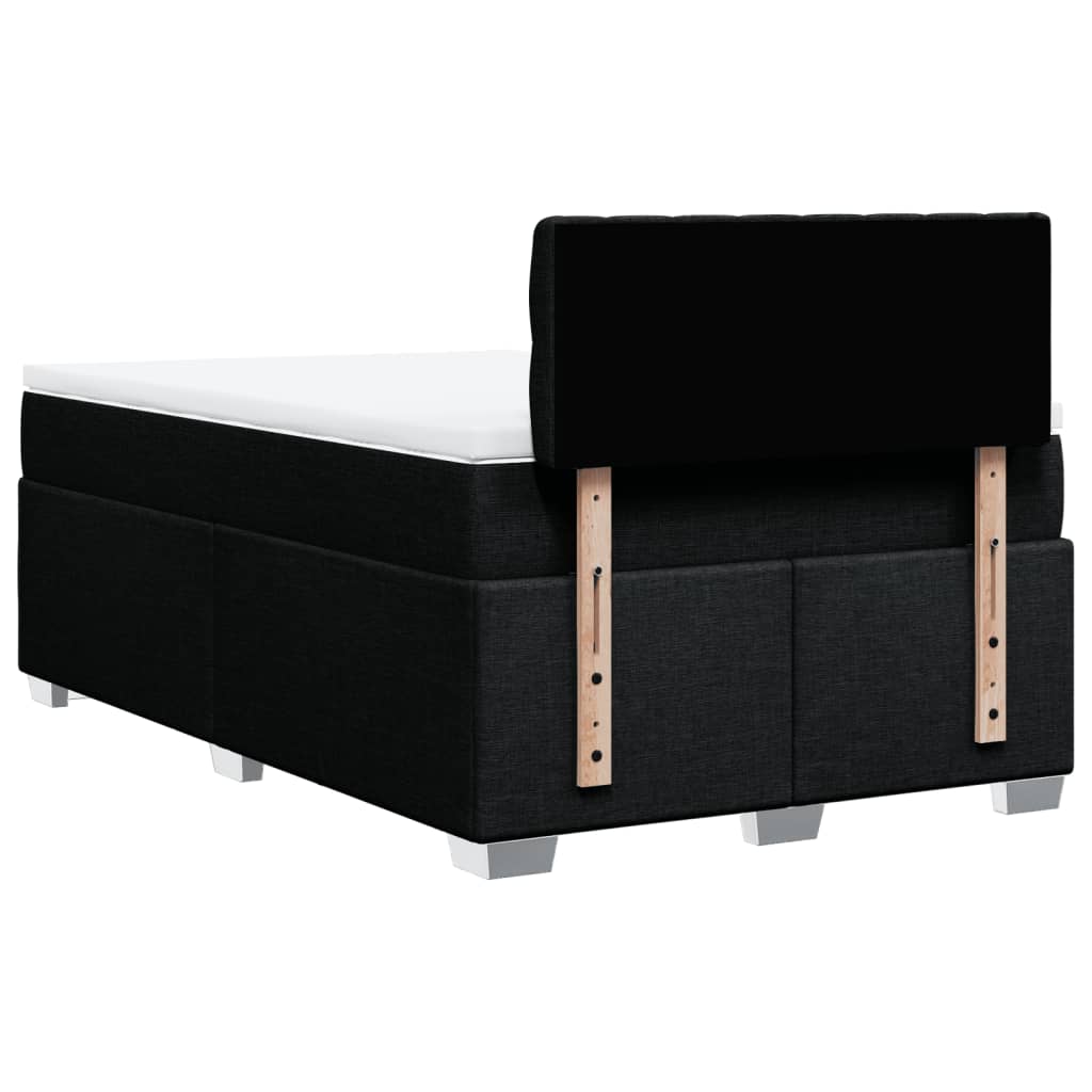 Κρεβάτι Boxspring με Στρώμα Μαύρο 120x200 εκ. Υφασμάτινο - Pakobazaar