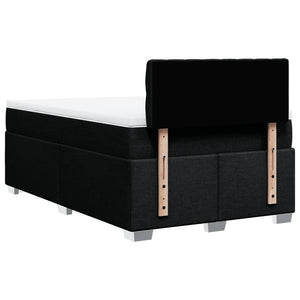 Κρεβάτι Boxspring με Στρώμα Μαύρο 120x200 εκ. Υφασμάτινο - Pakobazaar