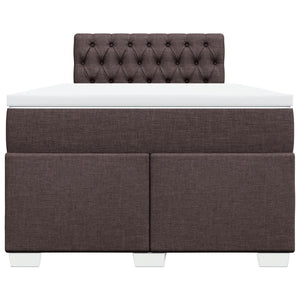 Κρεβάτι Boxspring με Στρώμα Σκούρο Καφέ 120x200 εκ. Υφασμάτινο
