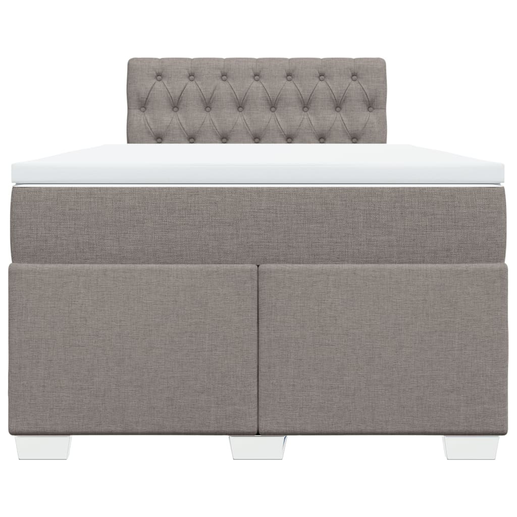 Κρεβάτι Boxspring με Στρώμα Taupe 120x200 εκ. Υφασμάτινο