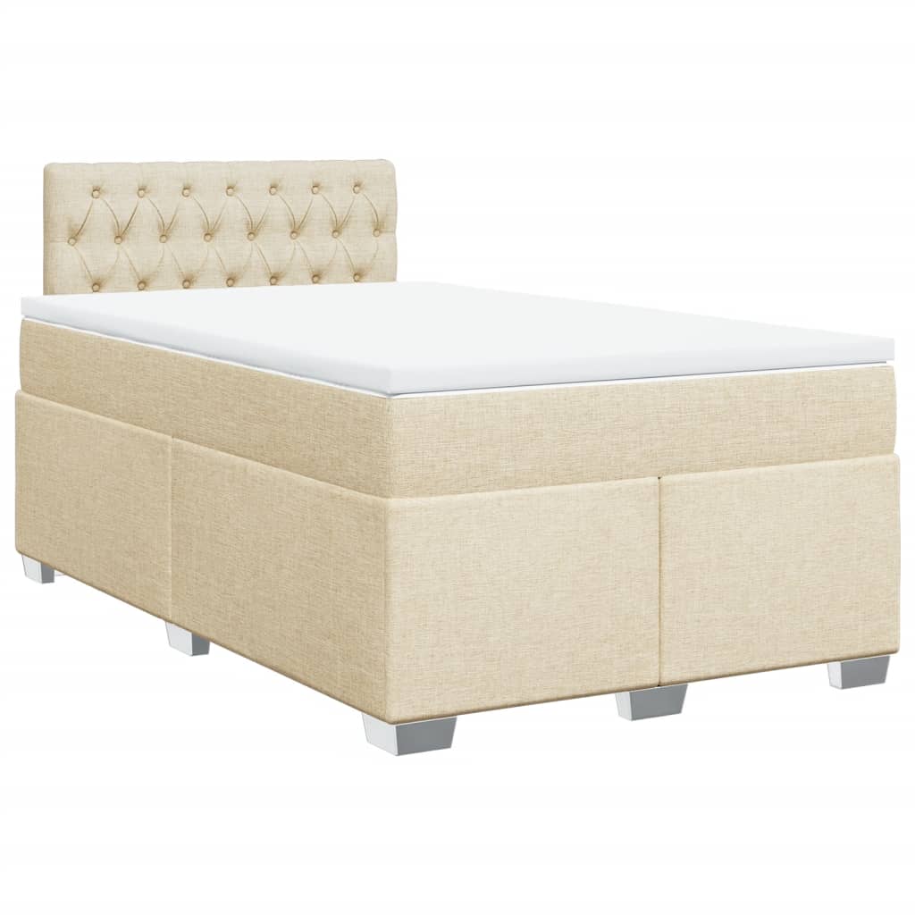 Κρεβάτι Boxspring με Στρώμα Κρεμ 120x200 εκ. Υφασμάτινο