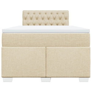 Κρεβάτι Boxspring με Στρώμα Κρεμ 120x200 εκ. Υφασμάτινο