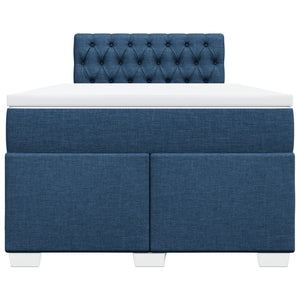 Κρεβάτι Boxspring με Στρώμα Μπλε 120x200 εκ. Υφασμάτινο