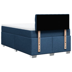 Κρεβάτι Boxspring με Στρώμα Μπλε 120x200 εκ. Υφασμάτινο