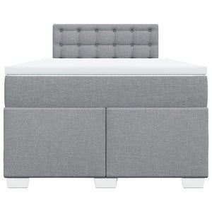 Κρεβάτι Boxspring με Στρώμα Ανοιχτό Γκρι 120x200 εκ. Υφασμάτινο - Pakobazaar