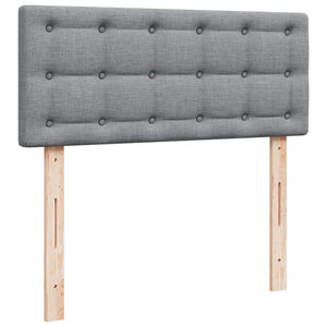 Κρεβάτι Boxspring με Στρώμα Ανοιχτό Γκρι 120x200 εκ. Υφασμάτινο - Pakobazaar