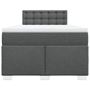 Κρεβάτι Boxspring με Στρώμα Σκούρο Γκρι 120x200 εκ. Υφασμάτινο - Pakobazaar