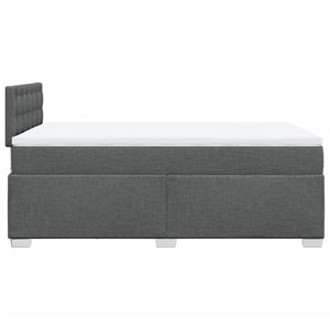 Κρεβάτι Boxspring με Στρώμα Σκούρο Γκρι 120x200 εκ. Υφασμάτινο - Pakobazaar