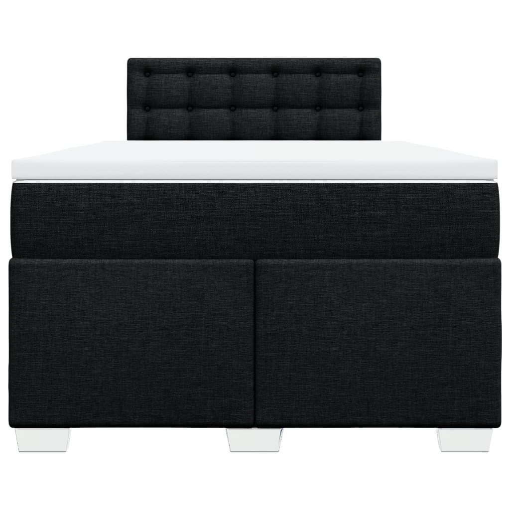 Κρεβάτι Boxspring με Στρώμα Μαύρο 120x200 εκ. Υφασμάτινο - Pakobazaar