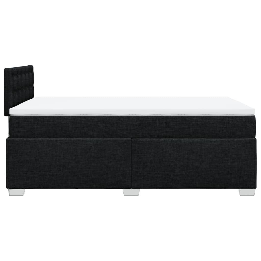 Κρεβάτι Boxspring με Στρώμα Μαύρο 120x200 εκ. Υφασμάτινο - Pakobazaar