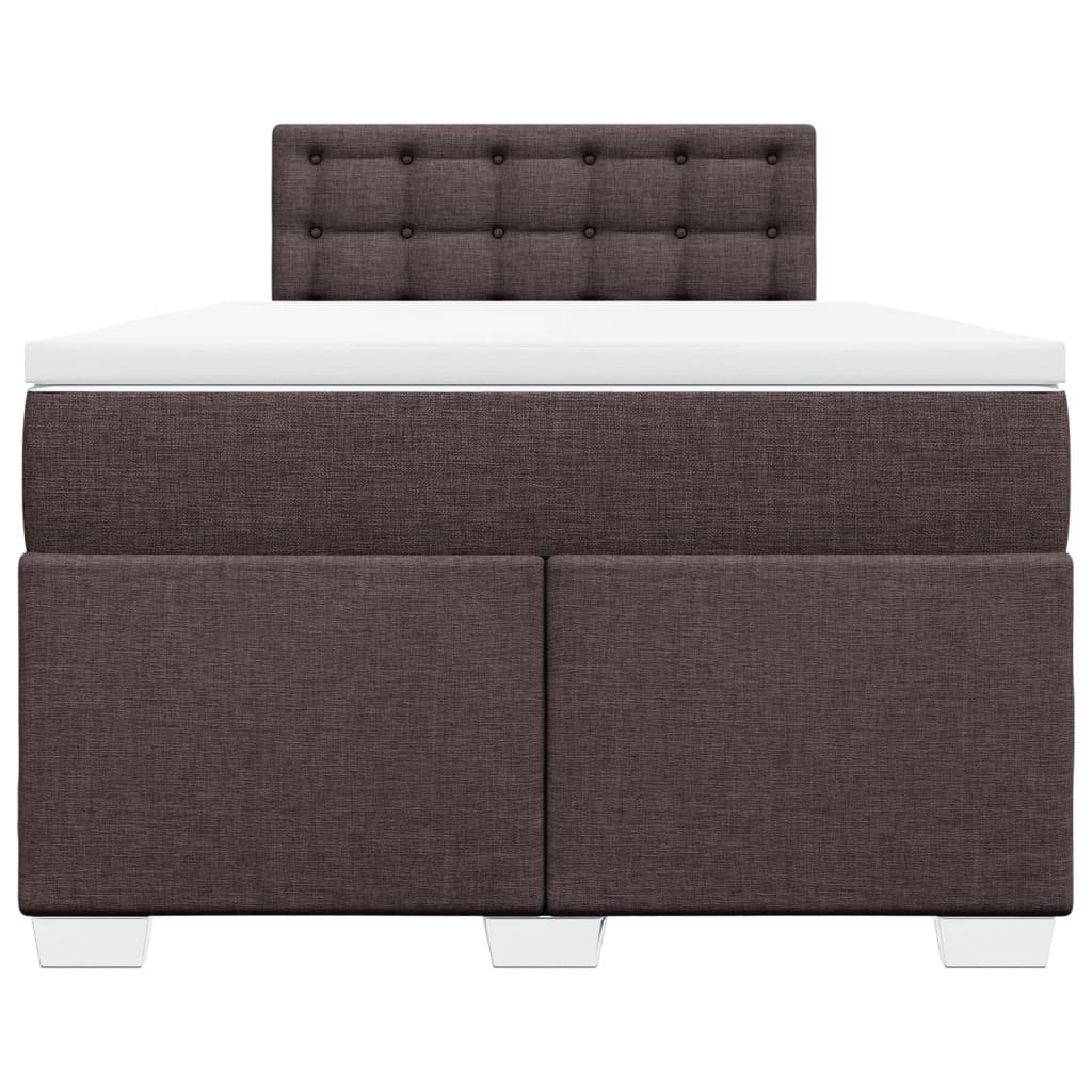 Κρεβάτι Boxspring με Στρώμα Σκούρο Καφέ 120x200 εκ. Υφασμάτινο
