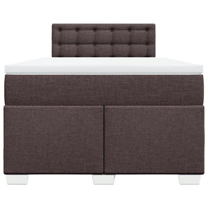 Κρεβάτι Boxspring με Στρώμα Σκούρο Καφέ 120x200 εκ. Υφασμάτινο