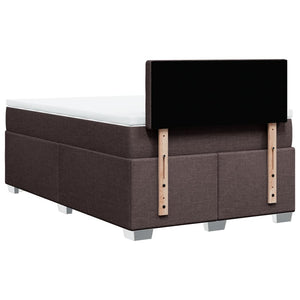 Κρεβάτι Boxspring με Στρώμα Σκούρο Καφέ 120x200 εκ. Υφασμάτινο
