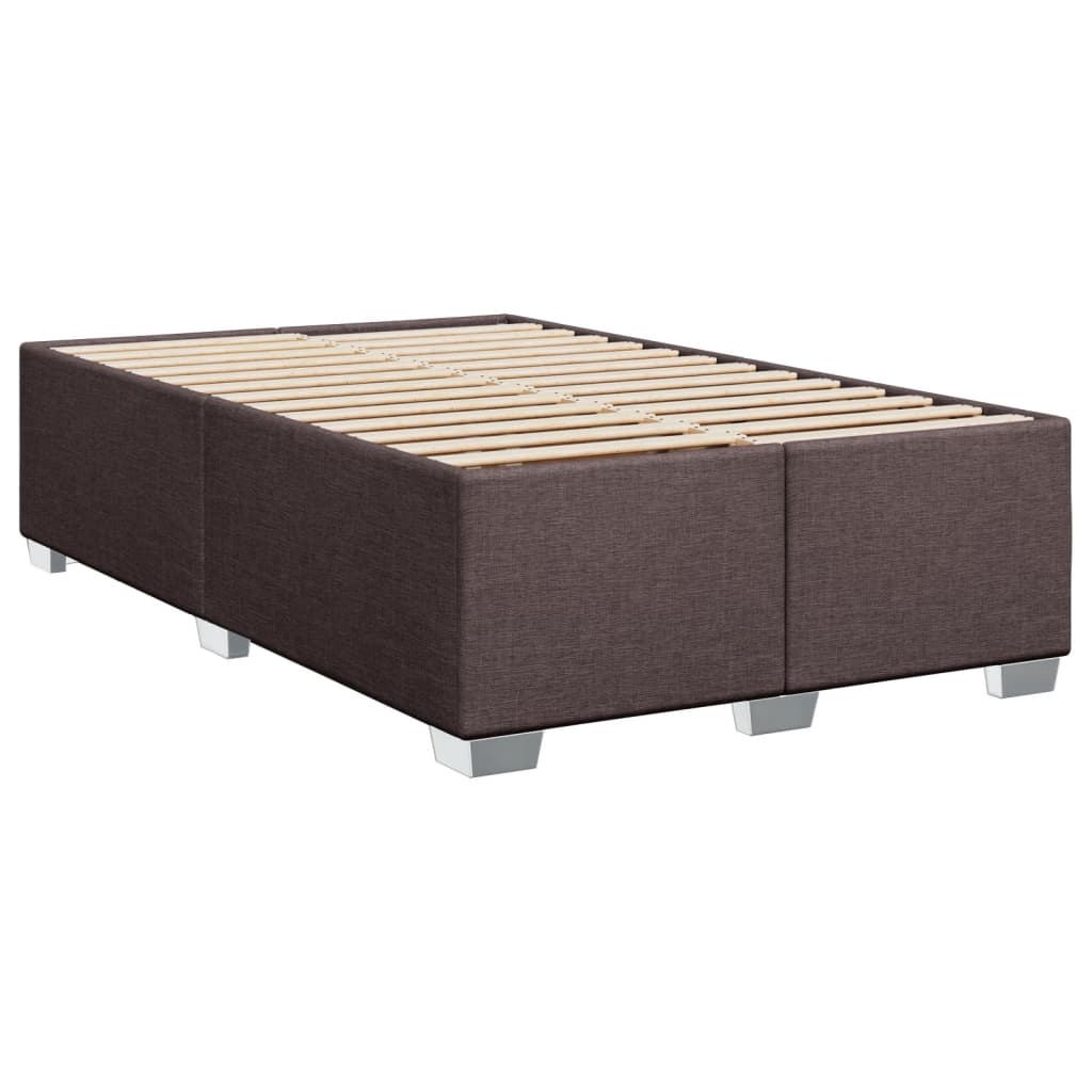 Κρεβάτι Boxspring με Στρώμα Σκούρο Καφέ 120x200 εκ. Υφασμάτινο