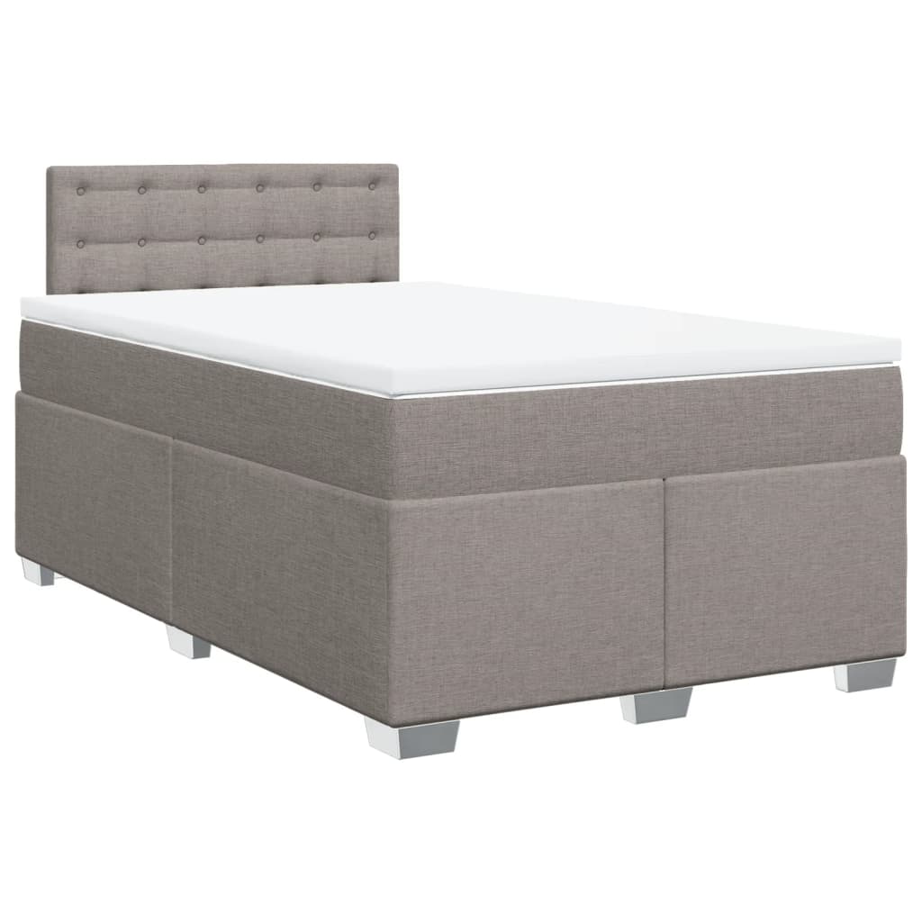 Κρεβάτι Boxspring με Στρώμα Taupe 120x200 εκ. Υφασμάτινο