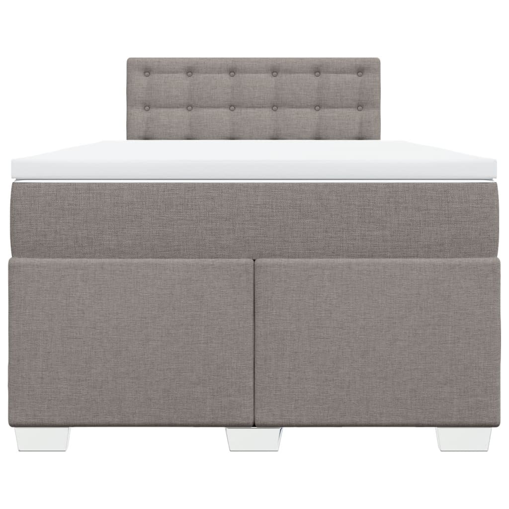 Κρεβάτι Boxspring με Στρώμα Taupe 120x200 εκ. Υφασμάτινο