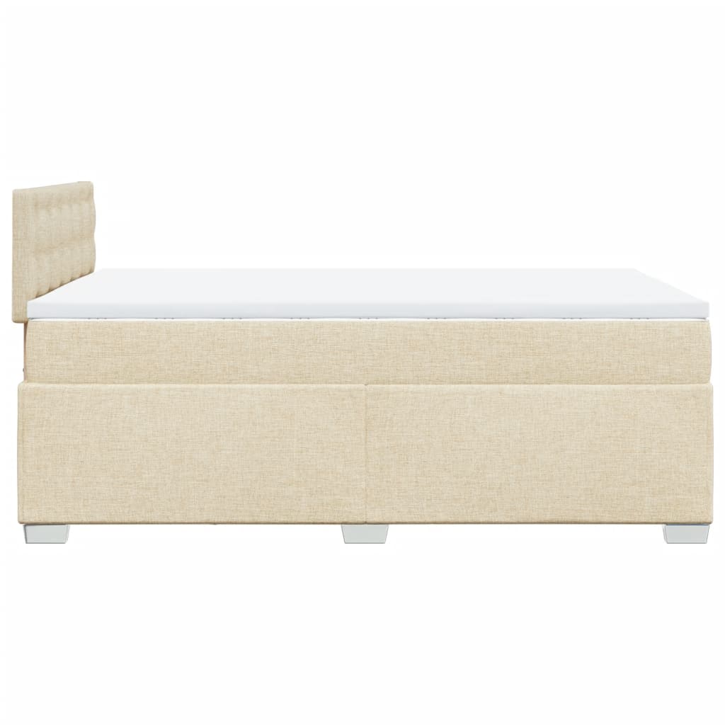 Κρεβάτι Boxspring με Στρώμα Κρεμ 120x200 εκ. Υφασμάτινο