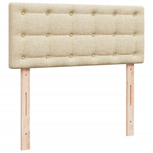 Κρεβάτι Boxspring με Στρώμα Κρεμ 120x200 εκ. Υφασμάτινο