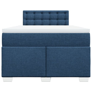 Κρεβάτι Boxspring με Στρώμα Μπλε 120x200 εκ. Υφασμάτινο