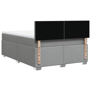 Κρεβάτι Boxspring με Στρώμα Ανοιχτό Γκρι 140x190 εκ. Υφασμάτινο