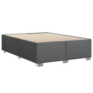 Κρεβάτι Boxspring με Στρώμα Σκούρο Γκρι 140x190 εκ. Υφασμάτινο - Pakobazaar