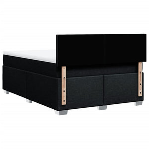 Κρεβάτι Boxspring με Στρώμα Μαύρο 140x190 εκ. Υφασμάτινο - Pakobazaar