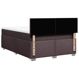 Κρεβάτι Boxspring με Στρώμα Σκούρο Καφέ 140x190 εκ. Υφασμάτινο