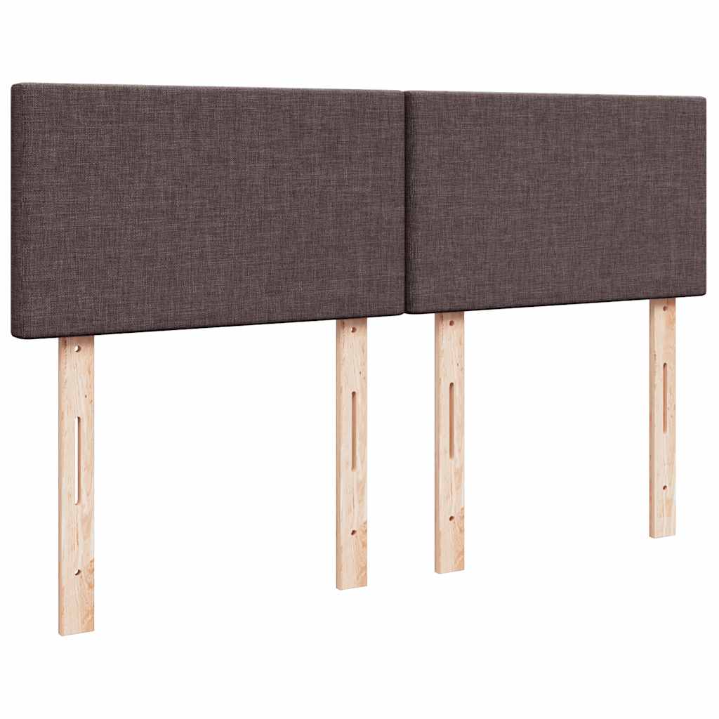 Κρεβάτι Boxspring με Στρώμα Σκούρο Καφέ 140x190 εκ. Υφασμάτινο