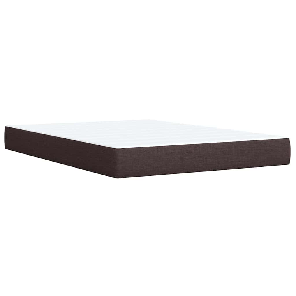 Κρεβάτι Boxspring με Στρώμα Σκούρο Καφέ 140x190 εκ. Υφασμάτινο