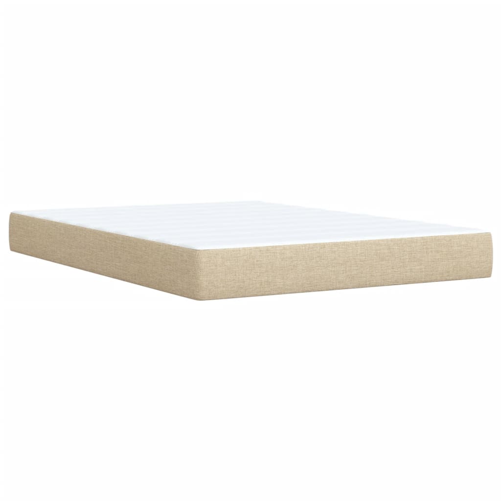 Κρεβάτι Boxspring με Στρώμα Κρεμ 140x190 εκ. Υφασμάτινο - Pakobazaar