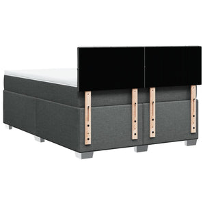 Κρεβάτι Boxspring με Στρώμα Σκούρο Γκρι 140x190 εκ. Υφασμάτινο