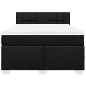 Κρεβάτι Boxspring με Στρώμα Μαύρο 140x190 εκ. Υφασμάτινο