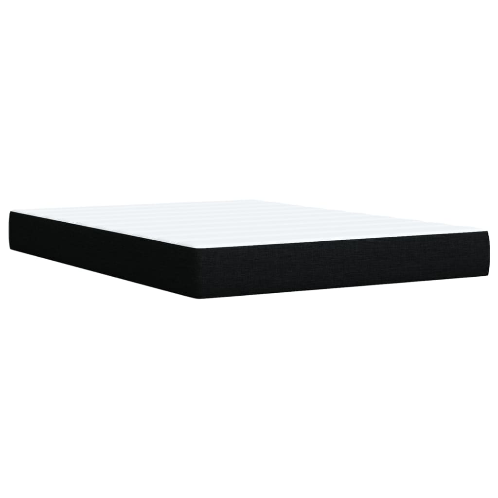 Κρεβάτι Boxspring με Στρώμα Μαύρο 140x190 εκ. Υφασμάτινο