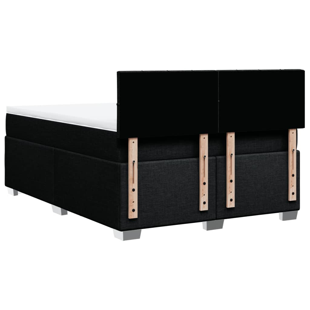 Κρεβάτι Boxspring με Στρώμα Μαύρο 140x190 εκ. Υφασμάτινο