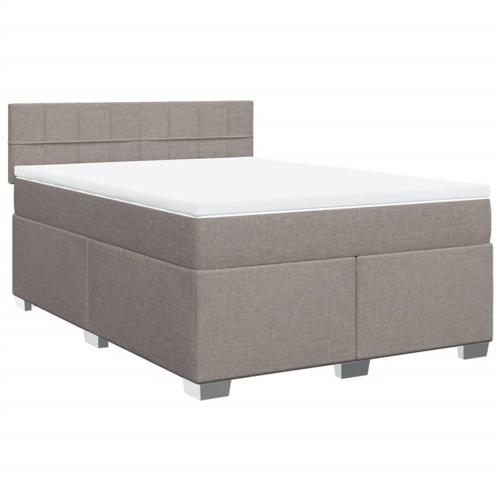 Κρεβάτι Boxspring με Στρώμα Taupe 140x190 εκ. Υφασμάτινο