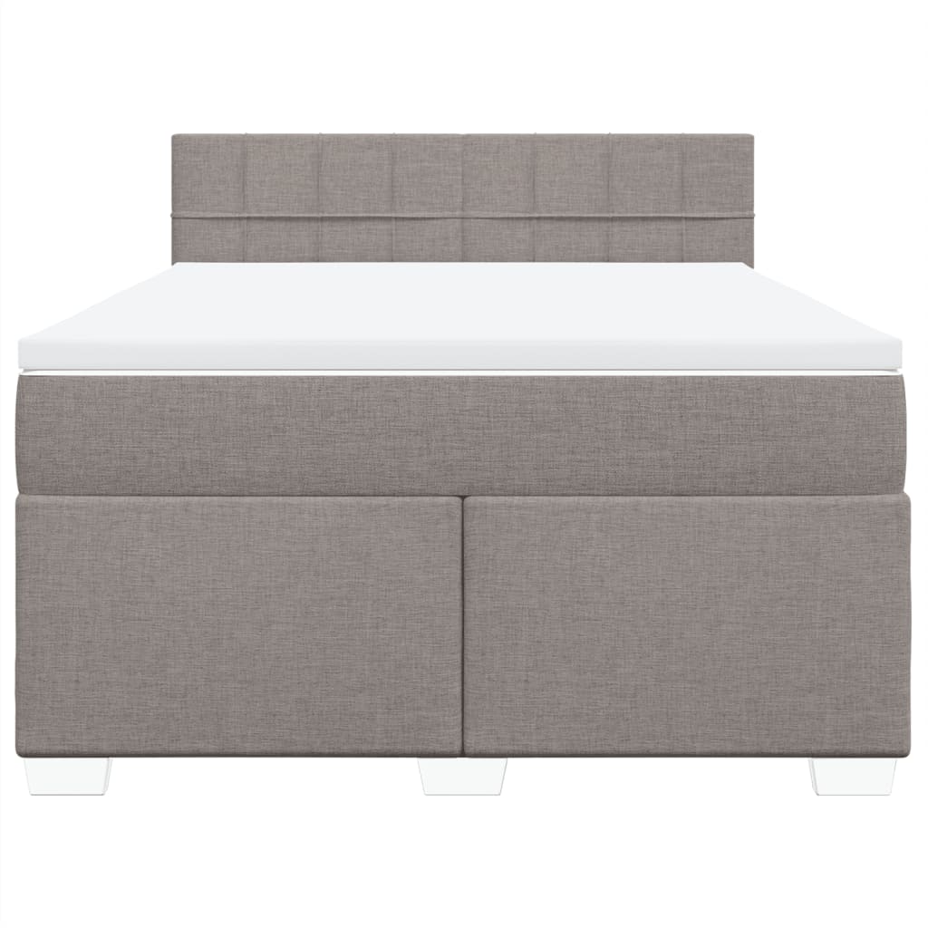 Κρεβάτι Boxspring με Στρώμα Taupe 140x190 εκ. Υφασμάτινο