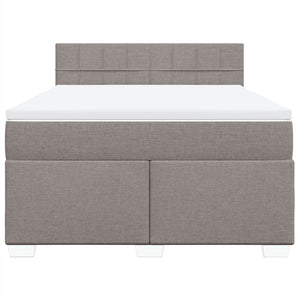 Κρεβάτι Boxspring με Στρώμα Taupe 140x190 εκ. Υφασμάτινο