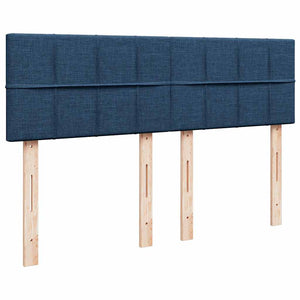 Κρεβάτι Boxspring με Στρώμα Μπλε 140x190 εκ. Υφασμάτινο
