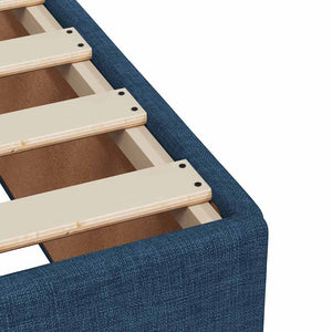 Κρεβάτι Boxspring με Στρώμα Μπλε 140x190 εκ. Υφασμάτινο
